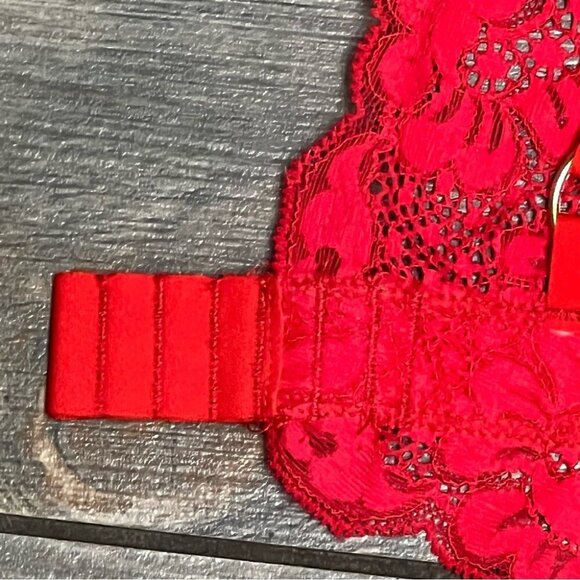 NWT Free People X HAH Got Ur Back Bra Medium Siren Red Lace Bralette Ajdustable - Picture 6 of 11